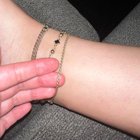Neiman Marcus Miabella Italian 18K Gold Over Silver 2mm, 3mm Anklet Bracelet - Picture 4 of 5